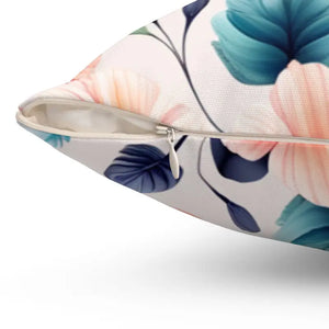 Pastel Large Flowers Spun Polyester Square Pillow - Dipaliz - Throw Pillows