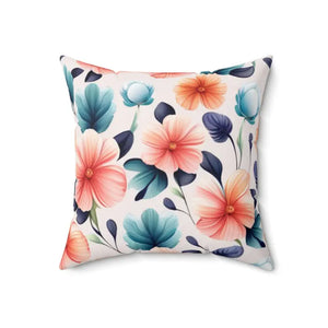 Pastel Large Flowers Spun Polyester Square Pillow - Dipaliz - Throw Pillows