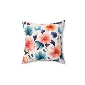 Pastel Large Flowers Spun Polyester Square Pillow - Dipaliz - Throw Pillows