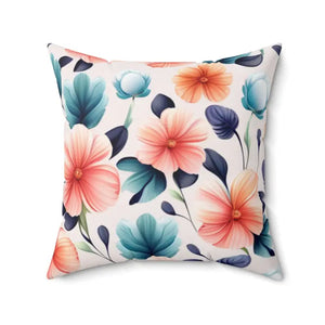 Pastel Large Flowers Spun Polyester Square Pillow - Dipaliz - Throw Pillows