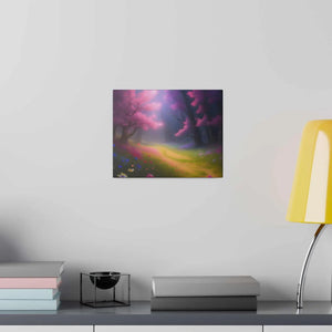 Matte Canvas Path Lined Flowering Trees - Dipaliz - Posters Prints & Visual Artwork