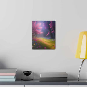 Matte Canvas Path Lined Flowering Trees - Dipaliz - Posters Prints & Visual Artwork