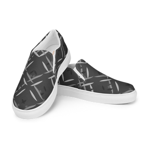 Sleek Black Men’s Slip Canvas Shoes - Casual Eva Sole - Dipaliz - Sneakers