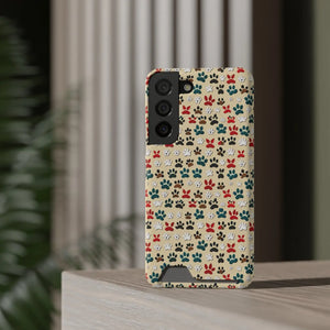 Durable Paw Print Phone Case Card Holder Polycarbonate - Dipaliz - Mobile Cases
