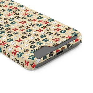 Durable Paw Print Phone Case Card Holder Polycarbonate - Dipaliz - Mobile Cases