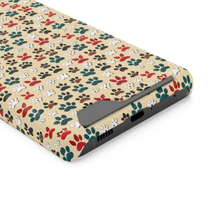 Durable Paw Print Phone Case Card Holder Polycarbonate - Dipaliz - Mobile Cases