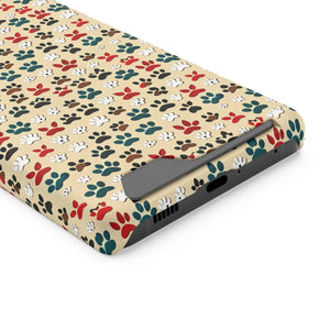 Durable Paw Print Phone Case Card Holder Polycarbonate - Dipaliz - Mobile Cases