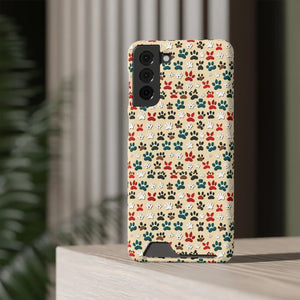 Durable Paw Print Phone Case Card Holder Polycarbonate - Dipaliz - Mobile Cases