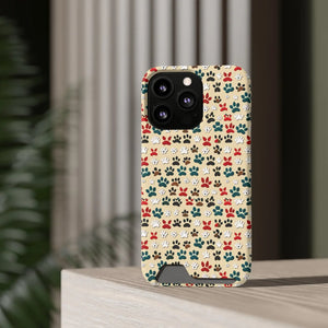 Durable Paw Print Phone Case Card Holder Polycarbonate - Dipaliz - Mobile Cases