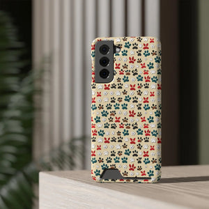 Durable Paw Print Phone Case Card Holder Polycarbonate - Dipaliz - Mobile Cases