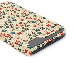 Durable Paw Print Phone Case Card Holder Polycarbonate - Dipaliz - Mobile Cases