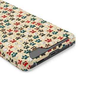 Durable Paw Print Phone Case Card Holder Polycarbonate - Dipaliz - Mobile Cases