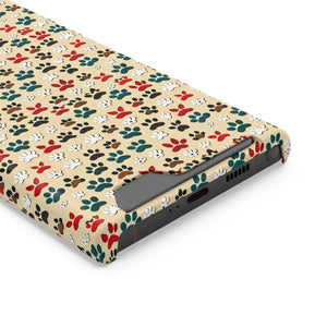 Durable Paw Print Phone Case Card Holder Polycarbonate - Dipaliz - Mobile Cases