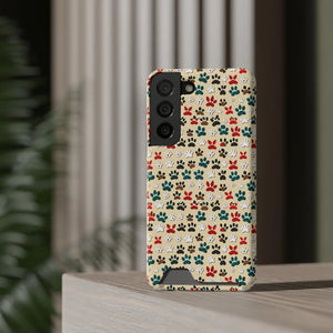 Durable Paw Print Phone Case Card Holder Polycarbonate - Dipaliz - Mobile Cases