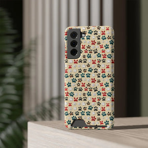 Durable Paw Print Phone Case Card Holder Polycarbonate - Dipaliz - Mobile Cases