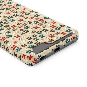 Durable Paw Print Phone Case Card Holder Polycarbonate - Dipaliz - Mobile Cases