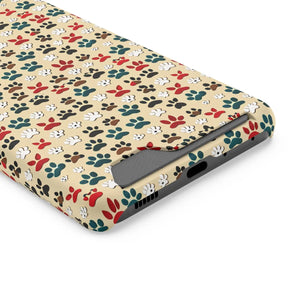 Durable Paw Print Phone Case Card Holder Polycarbonate - Dipaliz - Mobile Cases