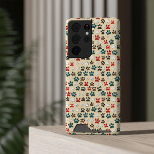 Durable Paw Print Phone Case Card Holder Polycarbonate - Dipaliz - Mobile Cases