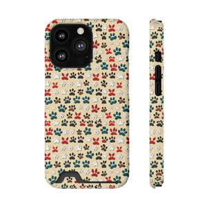 Durable Paw Print Phone Case Card Holder Polycarbonate - Dipaliz - Mobile Cases