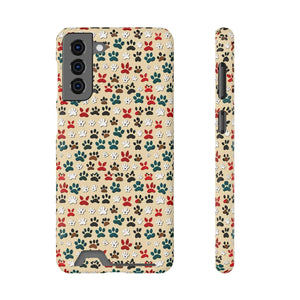 Durable Paw Print Phone Case Card Holder Polycarbonate - Dipaliz - Mobile Cases