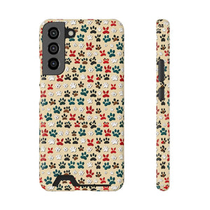 Durable Paw Print Phone Case Card Holder Polycarbonate - Dipaliz - Mobile Cases