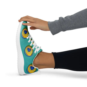 Flyknit Athletic Shoes - Peacock Feather Print - Dipaliz - Sneakers