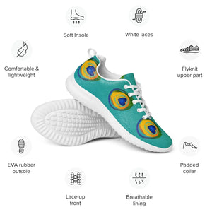 Flyknit Athletic Shoes - Peacock Feather Print - Dipaliz - Sneakers