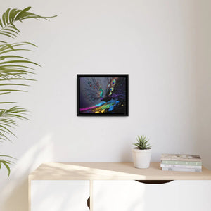 Vibrant Peacock Matte Canvas – Black Frame - Dipaliz - Posters Prints & Visual Artwork