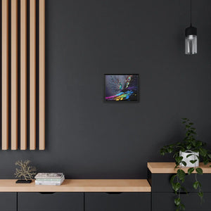 Vibrant Peacock Matte Canvas – Black Frame - Dipaliz - Posters Prints & Visual Artwork