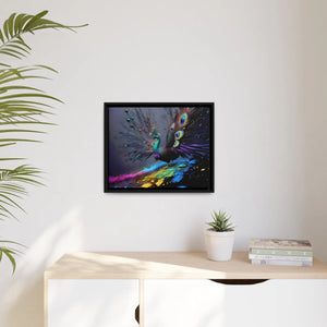 Vibrant Peacock Matte Canvas – Black Frame - Dipaliz - Posters Prints & Visual Artwork
