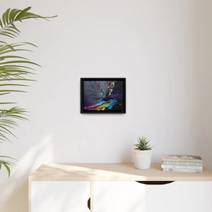 Vibrant Peacock Matte Canvas – Black Frame - Dipaliz - Posters Prints & Visual Artwork