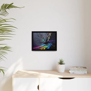 Vibrant Peacock Matte Canvas – Black Frame - Dipaliz - Posters Prints & Visual Artwork
