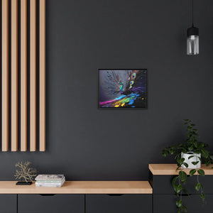 Vibrant Peacock Matte Canvas – Black Frame - Dipaliz - Posters Prints & Visual Artwork