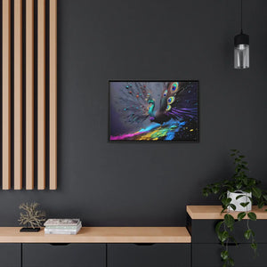 Vibrant Peacock Matte Canvas – Black Frame - Dipaliz - Posters Prints & Visual Artwork