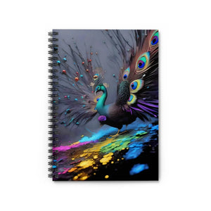 Vibrant Notebook Ruled Line - Peacock Feather Design - Dipaliz - Notebooks & Notepads