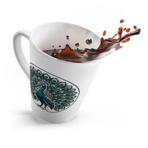 A Peacock on a Branch of Tree Latte Mug - Mugs