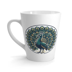 A Peacock on a Branch of Tree Latte Mug - Mugs