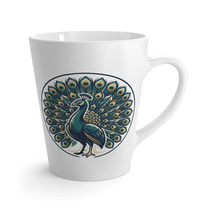 A Peacock on a Branch of Tree Latte Mug - Mugs