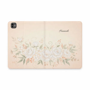 Dipaliz Personalized Cream Rose Tablet Folio Case Pu Leather - Computer Accessories