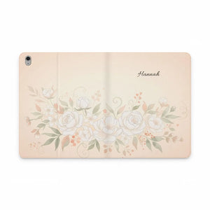 Dipaliz Personalized Cream Rose Tablet Folio Case Pu Leather - Computer Accessories