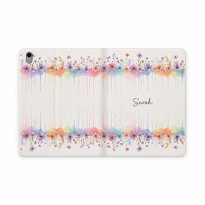 Dipaliz Personalized Watercolor Floral Tablet Case Pu Leather - Computer Accessories