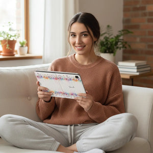 Dipaliz Personalized Watercolor Floral Tablet Case Pu Leather - Computer Accessories