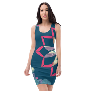 Blue Pattern Sew Dress – Sublimation Cut Style - Dipaliz - Dresses - Xs