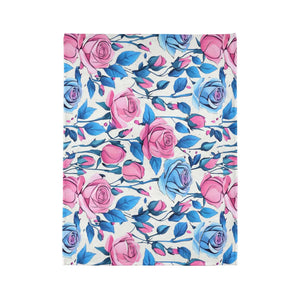 Blue Roses Soft Polyester Blanket – Fleece Throw - Dipaliz - Blankets