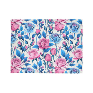 Blue Roses Soft Polyester Blanket – Fleece Throw - Dipaliz - Blankets