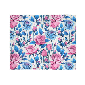 Blue Roses Soft Polyester Blanket – Fleece Throw - Dipaliz - Blankets