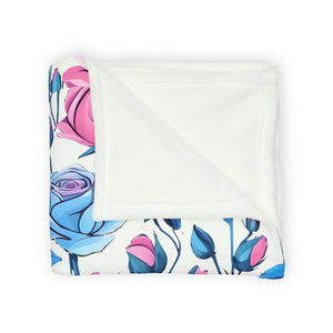 Blue Roses Soft Polyester Blanket – Fleece Throw - Dipaliz - Blankets