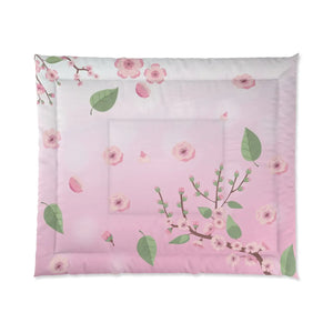 Pink Floral Comforter – Soft Polyester Bedding - Dipaliz - Quilts & Comforters