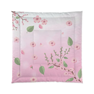 Pink Floral Comforter – Soft Polyester Bedding - Dipaliz - Quilts & Comforters