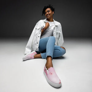 Vibrant Cherry Blossoms Slip on Shoes - Pink Florals - Dipaliz - Sneakers